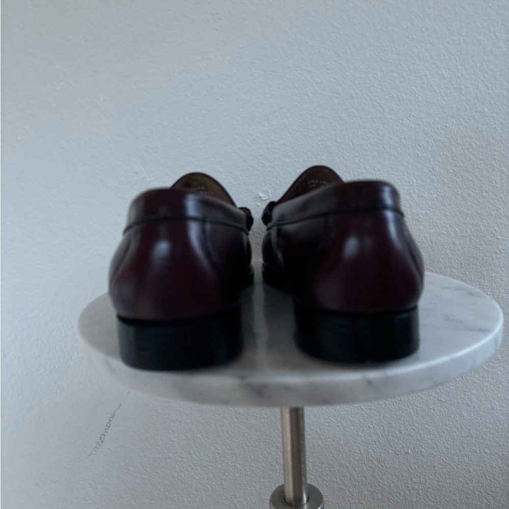 GH Bass Dark Brown Leather Loafers with Silver Accents - Picture 4 of 7